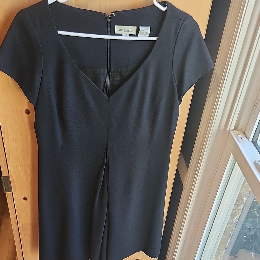 Ann Taylor Black Short Sleeve Dress Vintage